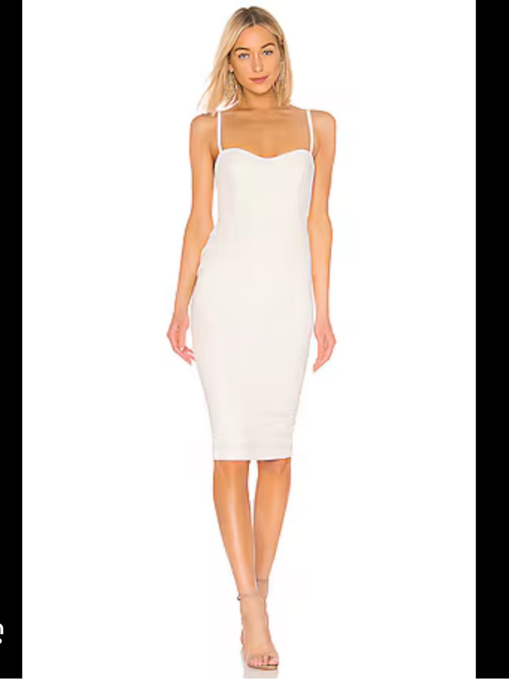 Nookie white Sweetheart Midi with Spaghetti Straps